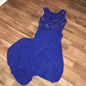 Royal blue formal floor length dress